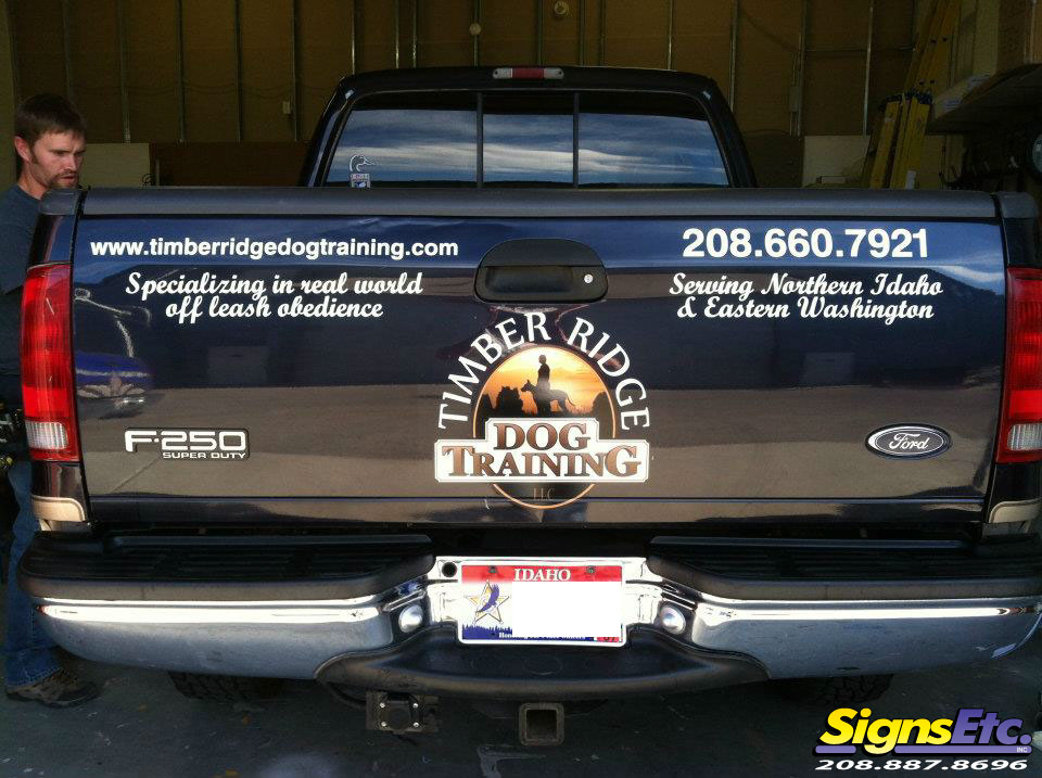 Timber Ridge Dog Training Truck Tailgate Lettering