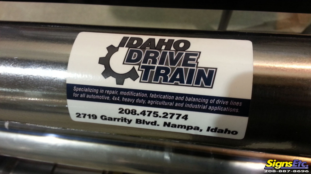 Stickers Made For Idaho Drive Train By Signs Etc